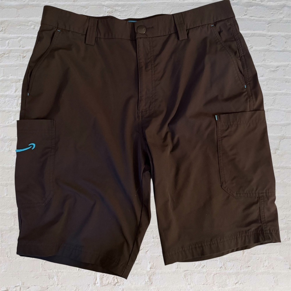 Luly Yang Amazon Shorts Mens Large 34-37 Black Cargo Performance Uniform Stretch